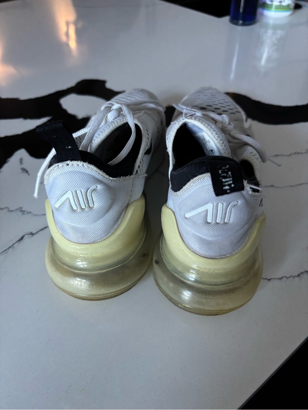 Nike White and Black Mesh Running Sneakers - Picture 3 of 6